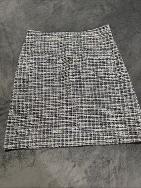 LOFT Navy & White Tweed Pencil Skirt